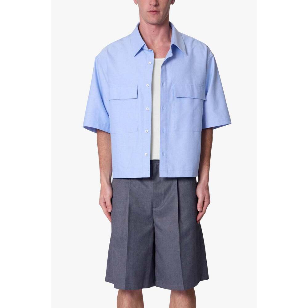 mnml Poplin Bus Driver Shirt - Light Blue Size LLight Blue / L